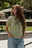 Sage + Lace Button Blouse
