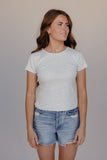 Heather Bloom Pointelle Short Sleeve Tee