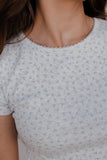 Heather Bloom Pointelle Short Sleeve Tee