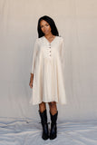 Lady in Linen Shift Dress