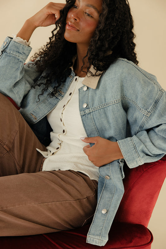 Free People Lemon Denim Jacket