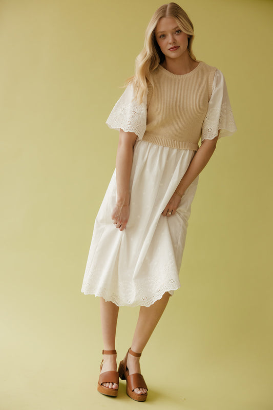 Sweet Prairie Detail Midi Dress