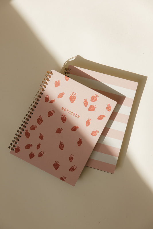 Strawberry Pattern Journal - Lined Notebook
