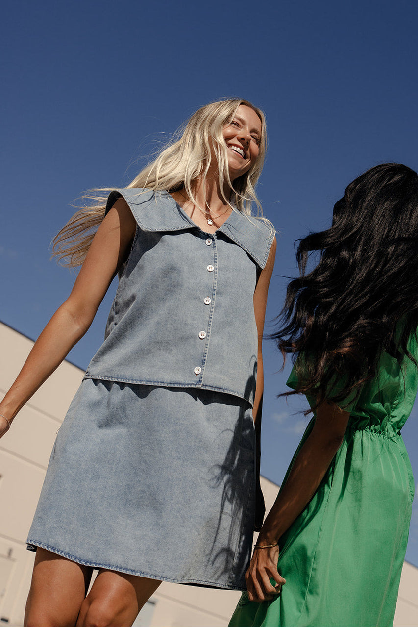 denim prairie dress Prairie Skies High-Low Dress, Medium / Blue