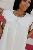 Red, White & Ruffles Collared Dress