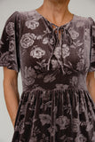 Velvet Ember Midi Dress
