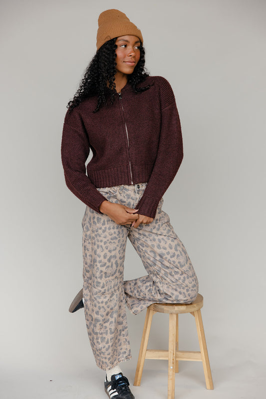 Rosewood Zip Sweater