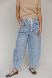 Cozy Curve Tie Waist Balloon Jeans