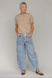 Cozy Curve Tie Waist Balloon Jeans