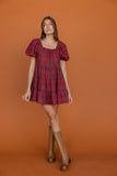 Sugarplum Plaid Mini Dress