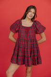 Sugarplum Plaid Mini Dress