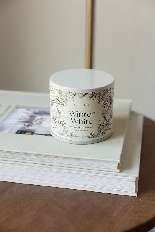 Winter White Large Tin Candle