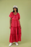 Audie Gingham Tiered Maxi