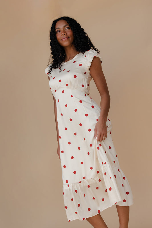 Amelie Polkadot Midi Dress