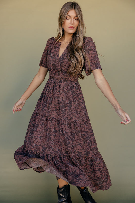 Autumn Whispers Midi Dress