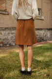 Cinnamon Kiss Button Skirt