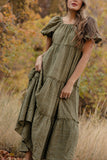 Audie Gingham Tiered Maxi