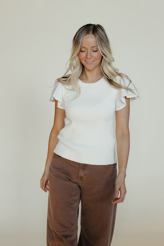 Fresh Air Flutter Sleeve Blouse