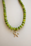 Green Jade Necklace + Starfish Pendant