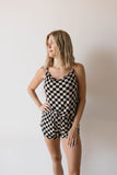 Women's Bamboo Cami Set | Black Checkerboard