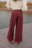 Crimson Whisper Wide Leg Pants