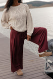 Crimson Whisper Wide Leg Pants