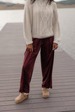 Crimson Whisper Wide Leg Pants