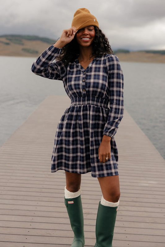 Seaside Picnic Plaid Dress