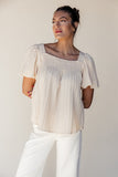 Elle Textured Square Neck Blouse
