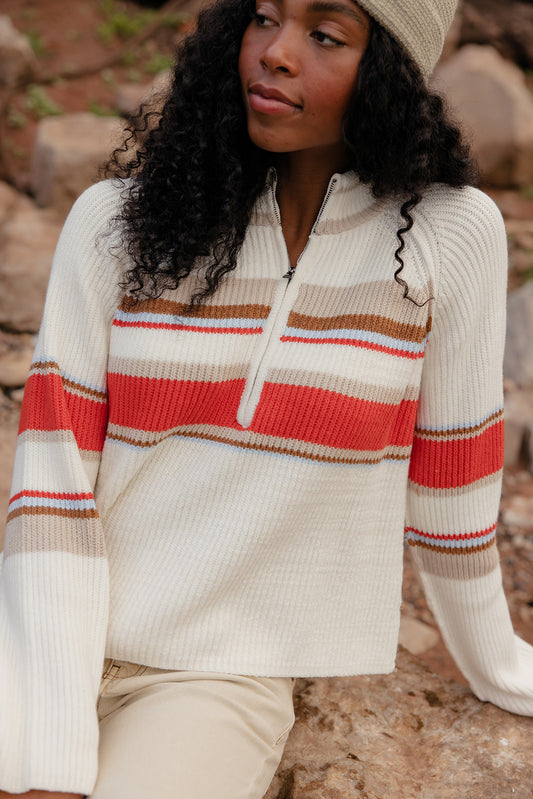 Sunset Boulevard Zip Henley Sweater