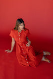 Rosy Posy Button Midi