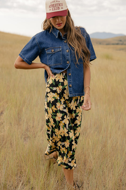 Night Garden Midi Skirt