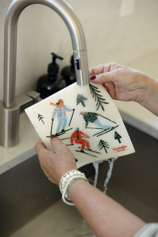 Ski Ya Later Swedish Dishcloth