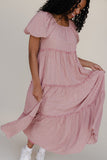 Audie Gingham Tiered Maxi