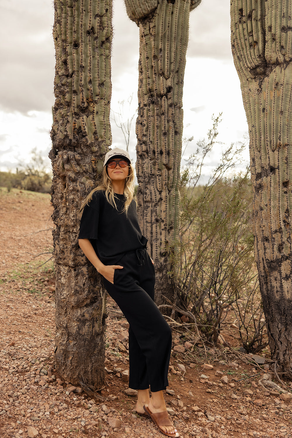 Black Elastic Waist Pants | ROOLEE