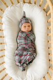 Green Plaid Bamboo Newborn Knot Hat