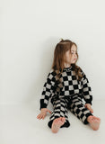 Knit Pant Set | Black Checkerboard