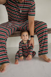 Bamboo Zip Pajamas | Holiday Stripe