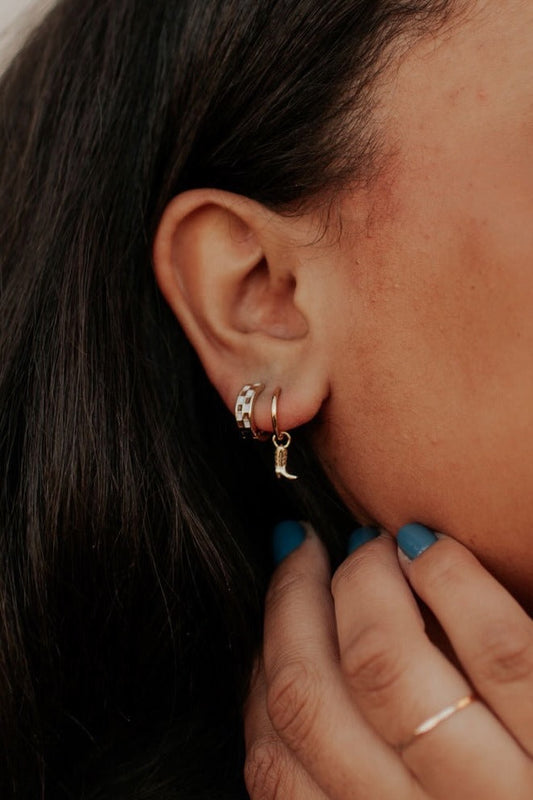 Brown & White Checkered Hoops