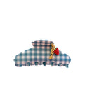 BLUE GINGHAM STRAWBERRY CHARM CLAW