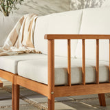 Circa Modern 6-Piece Spindle Solid Wood Outdoor Sectional and Coffee Table