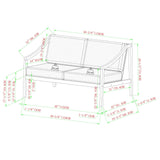 Cologne Modern Solid Wood Outdoor Loveseat