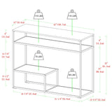 Fasi 42" Metal and Wood Entry Table with Tiered Shelves