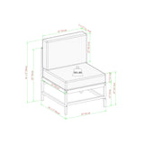 Midland Modern Solid Wood 3-Piece Outdoor Sectional Set