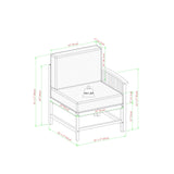 Midland Modern Solid Wood 5-Piece Outdoor Sectional Set