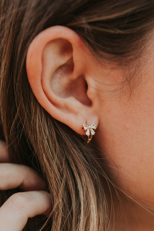 Lucy Diamond Bow Hoops