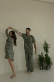 Women's Bamboo Sleeping Dress | Santa Checkerboard