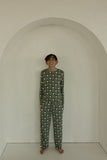 Pre-Teen Straight Leg Bamboo Pajamas | Santa Checkerboard
