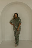 Women's Boxy Tee Lounge Set | Santa Checkerboard