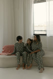 Women's Boxy Tee Lounge Set | Santa Checkerboard